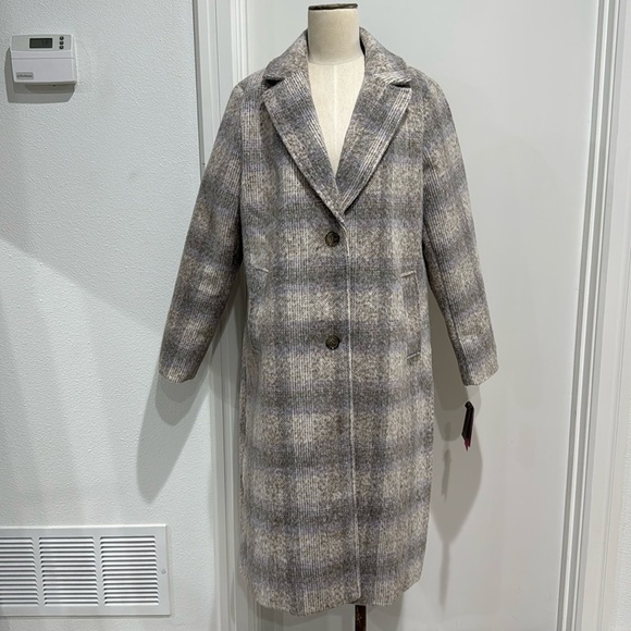 Vince Camuto Water Resistant Plaid Coat - L - Picture 2 of 11